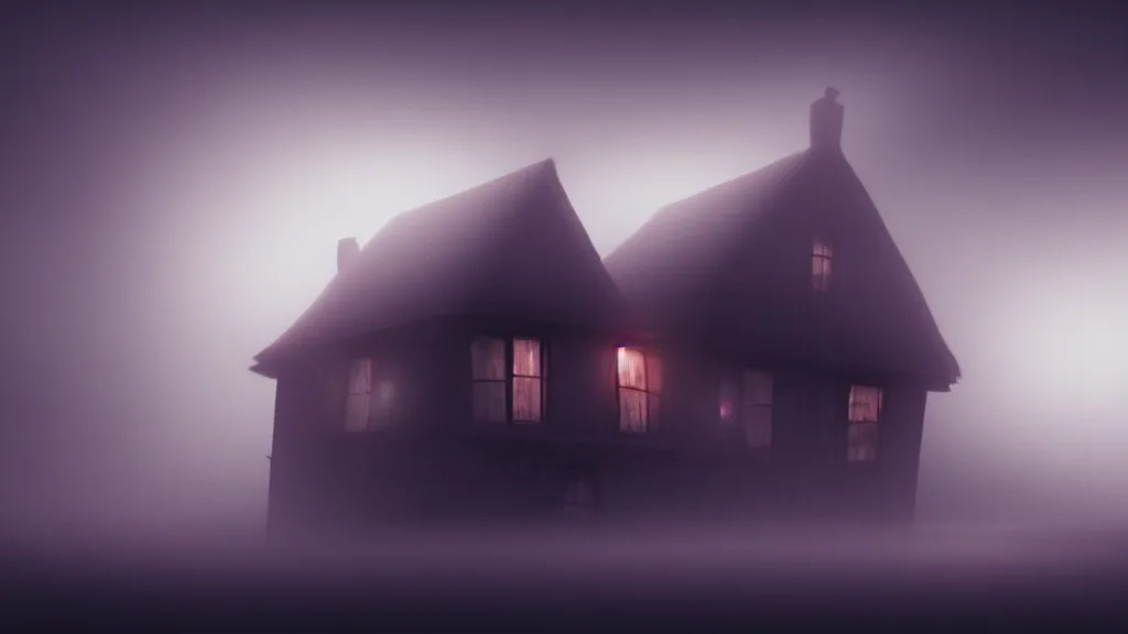 Image similar to thin luminous threads stretch from a black sphere that is in the sky above a small village with wooden houses in the fog, fog, volumetric lighting, mystique, atmospheric, sharp focus, ultra detailed, ross tran, thierry doizon, kai carpenter, ignacio fernandez rios, noir art house, 4 k, 3 5 mm