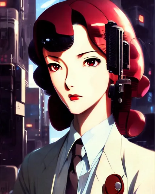 Image similar to portrait Anime 1940s Detective smoking Sharp fine face, pretty face, realistic shaded Perfect face, fine details. Anime. cyberpunk realistic shaded lighting by katsuhiro otomo ghost-in-the-shell, magali villeneuve, artgerm, rutkowski Jeremy Lipkin and Giuseppe Dangelico Pino and Michael Garmash and Rob Rey