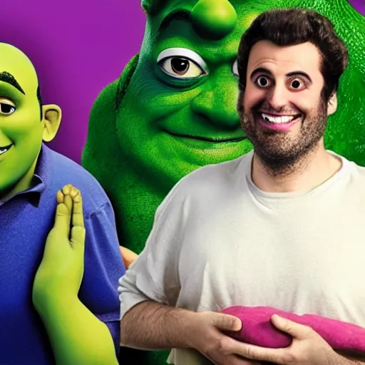 Prompt: Ethan Klein playing Shrek in the live action adaptation (2041)