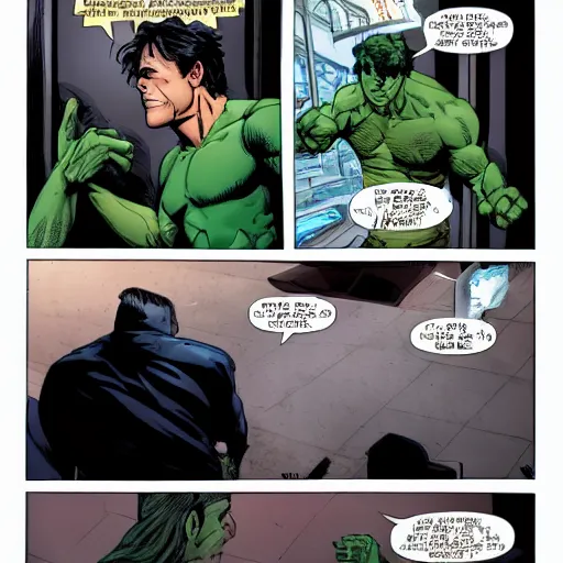 Prompt: Bruce banner and Abomination meeting each other
