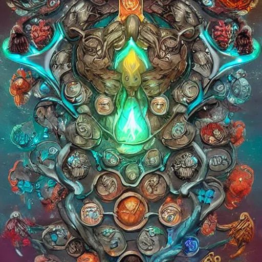 Image similar to water elementals, d & d style, trending on artstation, colorful, intricate,
