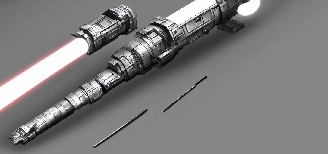 Prompt: star wars lightsaber hilt concept art, 8 k photorealistic, hd, high details, trending on artstation