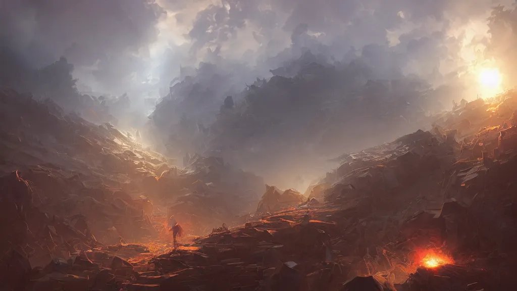 Prompt: The planet crashes the earth, fault, a shock wave, pieces of land, frightening appearance, catastrophic, Breathtaking , the sun's rays through the dust, noise, Hans zimmer Soundtrack, Expectation, fear, art by Andreas rocha,