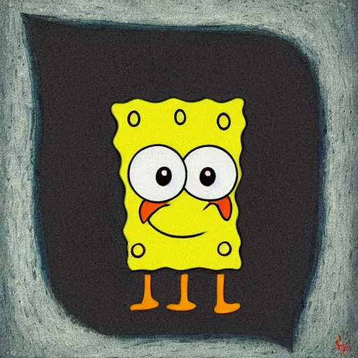 Prompt: Portrait of Sponge Bob by Carvaggio