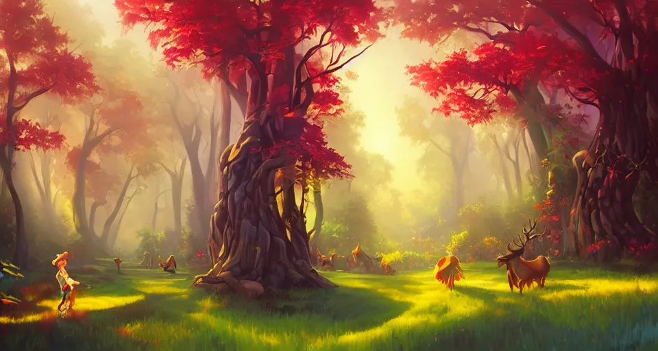 Image similar to Enchanted and magic forest, by RHADS