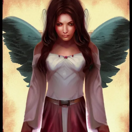 Prompt: angel, character portrait by Aaron Miller