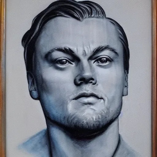 Image similar to portrait en buste of Leonardo di caprio, painting art