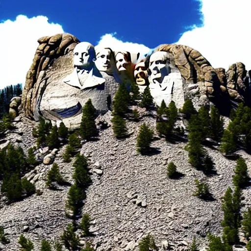 Prompt: walter white on mount rushmore