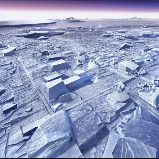 Image similar to ice city in 2 0 8 0, antarctica, technology, highly details, fantasy, zoom out, landscape, 4 k