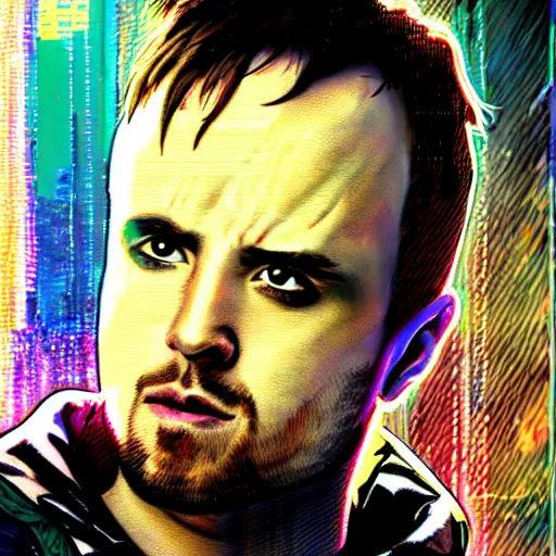 Image similar to jesse pinkman cyborg. cyberpunk. detailed professional 3 5 mm photo.