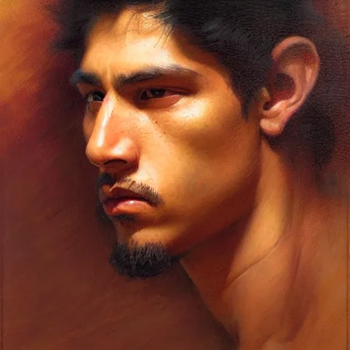 Image similar to a portrait of a good - lookiung chicano boy god,, high detail, cleary see face, by gaston bussiere, bayard wu, greg rutkowski, odd nerdrum, maxim verehin, dan dos santos, masterpiece, sharp focus, cinematic lightning - h 7 6 8