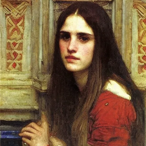 Prompt: Portrait of Anna Calvi John William Waterhouse