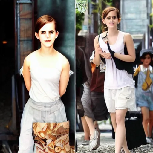 Image similar to Emma Watson. it the style of Studio Ghibli