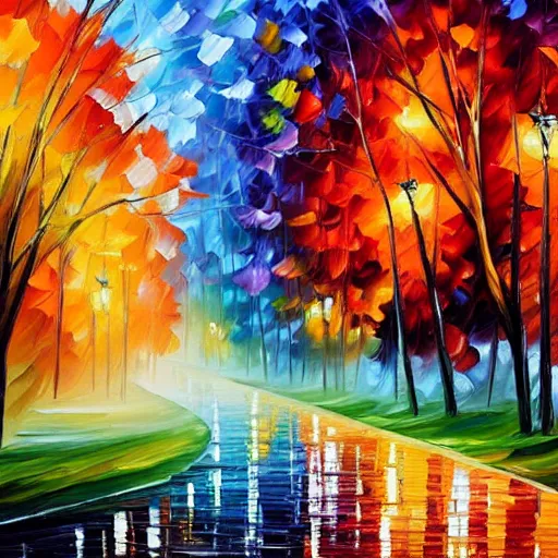 Prompt: A Landscape by Leonid Afremov