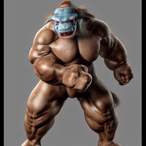 Prompt: stunning award winning hyperrealistic hdr 8 k highly detailed portrait photo of machamp as a real human