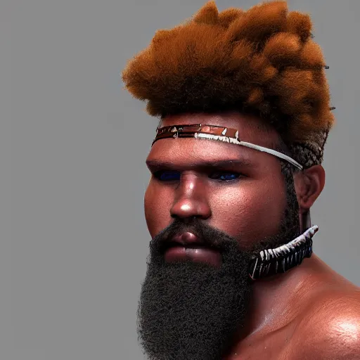 Prompt: a handsome afro hair viking girl african american, clash royal style characters, unreal engine 5, octane render, detailed, cinematografic, cinema 4 d, artstation trending