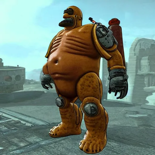 Image similar to 3d Homer Simpson in Gears of War