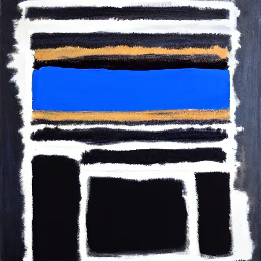 Image similar to painting, black and blue, in the style of mark rothko