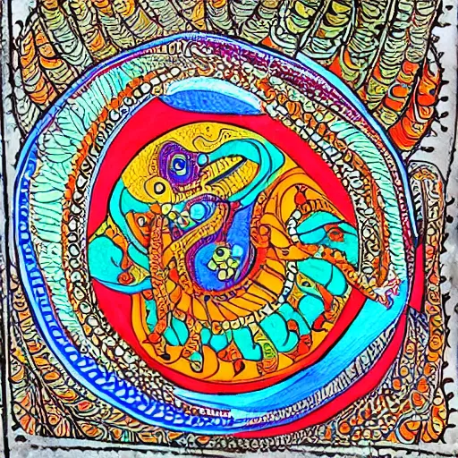 Prompt: “ a madhubani painting ”