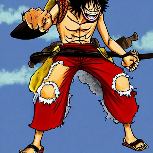 Image similar to luffy as blackbeard