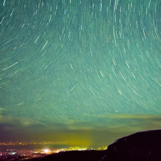 Image similar to still drama of the night sky. long term exposure.