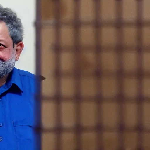 Image similar to Luis Inácio Lula da Silva with prison clothes in Jail, photograph