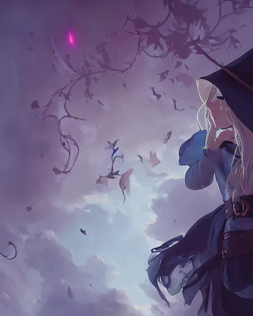 Image similar to medieval witch girl, full shot, atmospheric lighting, detailed face, by makoto shinkai, stanley artger m lau, wlop, rossdraws, james jean, andrei riabovitchev, marc simonetti, krenz c