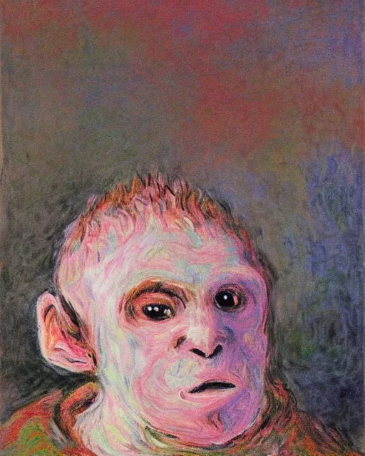 Image similar to Sloth from the Goonies in the style of Claude Monet