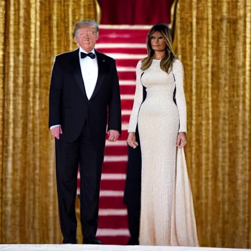 Prompt: donald and melania trump as egyptian king and queen, elegant, majestic, powerful