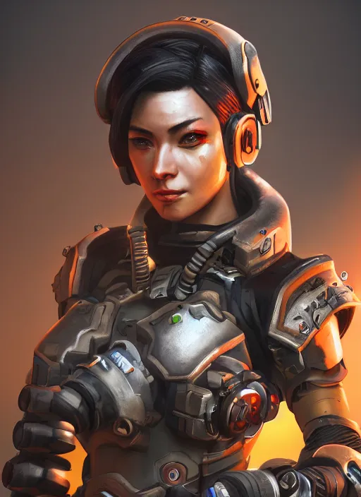 Prompt: a hyper realistic intricate detailed military tech advanced dangerous cyberpunk portrait of a female warrior wearing overwatch armor, zoom lens, concept art, photography, realistic, 8 k, vray, concept armor, artstation, deviantart