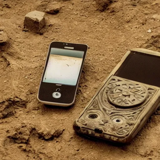 Prompt: archaeologists have found the earliest known iphones, dating to 2 century ce