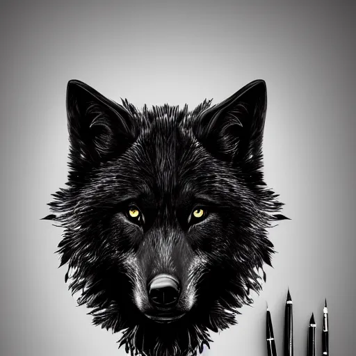 Image similar to black wolf portrait, ultra realistic illustration, intricate, elegant, highly detailed, digital painting, artstation
