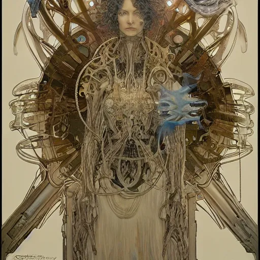 Prompt: nanoparticles, by james jean, greg rutkowski, giger, alphonse mucha, andrew wyeth