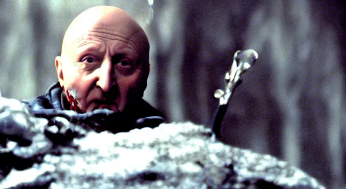 Image similar to a still of donald pleasence in freddy vs. jason ( 2 0 0 3 ), 4 k, hi - res