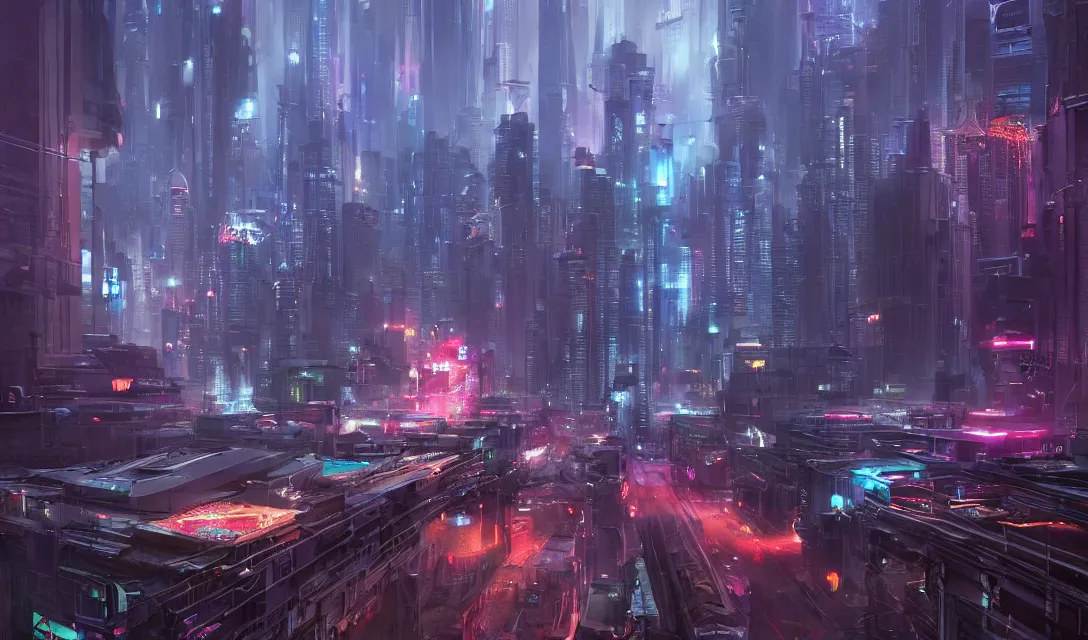 Image similar to Futuristic Seattle in the distance by Greg Rutkowski, chinooks flying across the skies, neon lights and blue hour, futuristic architecture concept, inspired by Stephan Martiniere and New York City, fantasy, digital art, professional illustration, realistic, ultra detailed, atmospheric, cinematic lighting, movie concept art, hyper detailed, insanely detailed, corona render, octane render, colorful redshift render, 8k