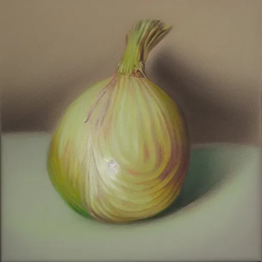 Image similar to onion crying pastel oil painting