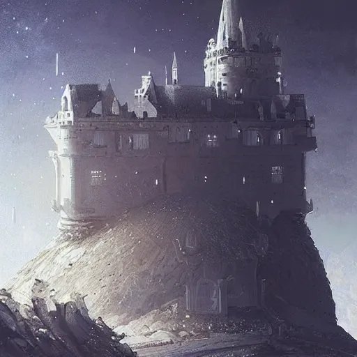 Prompt: a castle on the moon,digital art,ultra realistic,ultra detailed,art by greg rutkowski