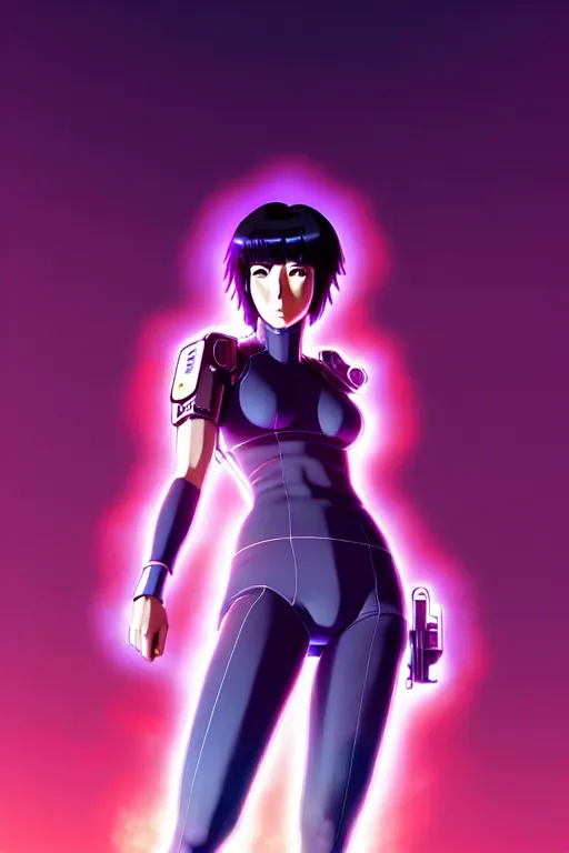 Image similar to a fullbody portrait of motoko kusanagi the major ghost in the shell : : stand alone complex, under repairs, maintenance : : by ilya kuvshinov, rossdraws, artgerm, sola digital arts, anti aliasing, raytracing : :