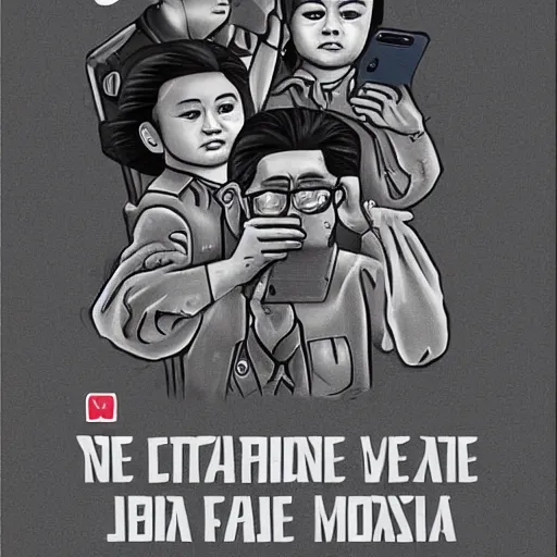 Image similar to iphone as maoist propaganda