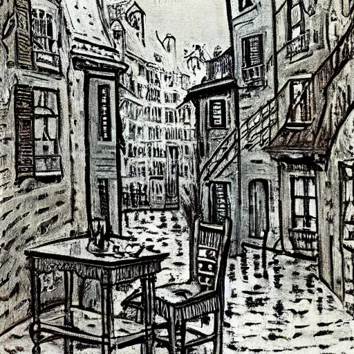 Image similar to A beautiful computer art. Think of it as a parallel universe. But maybe it’s the real one, and we’re in a dream. by Maurice Utrillo, by Bill Watterson ultradetailed, random