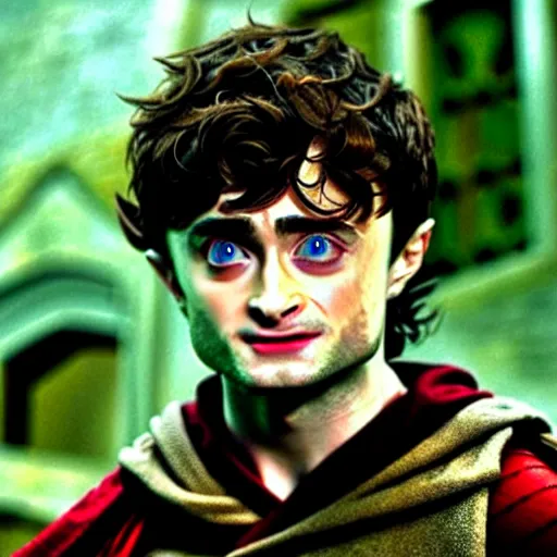 Image similar to Daniel Radcliffe as Frodo in lord of the rings