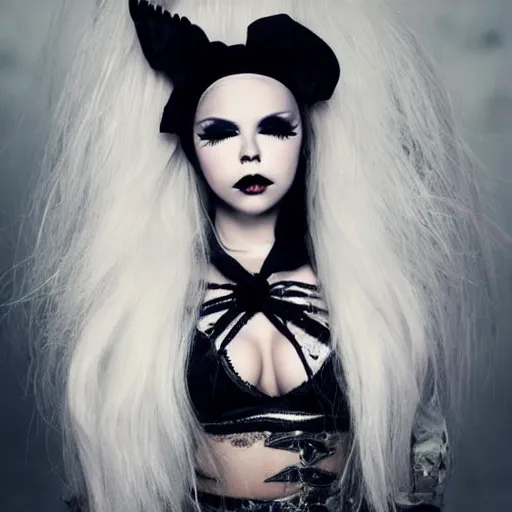Image similar to kerli koiv is the most beautiful woman in the world, gothic, dark, dramatic, flawless, headshot, pinup