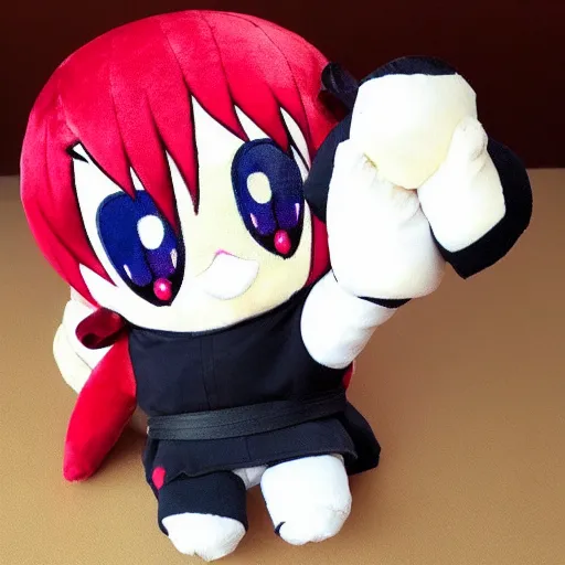 Image similar to cute fumo plush of a martial arts instructor, anime girl