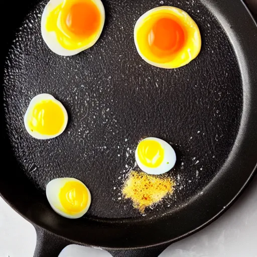 Image similar to an egg frying in a pan with edward norton's face in the yolk