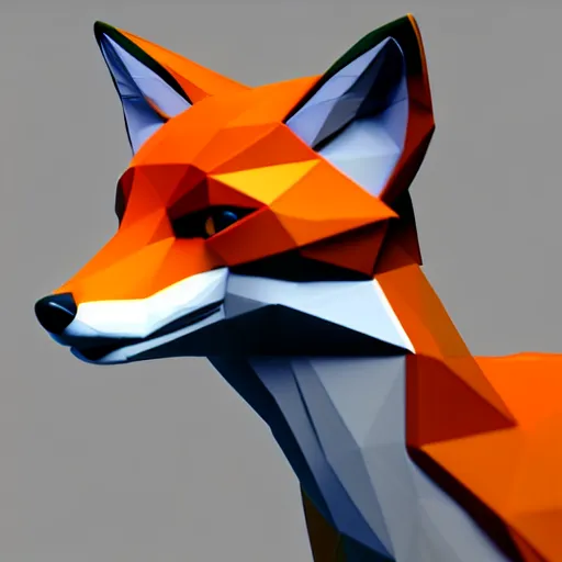 Image similar to fox lowpoly, unreal engine 5, octane render, 8k