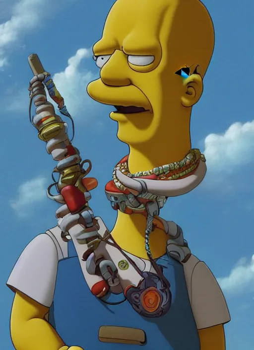 Prompt: Portrait of Homer Simpson as a Na’vi from Avatar movie, digital art by Eugene de Blaas and Ross Tran, vibrant color scheme, highly detailed, in the style of romanticism, cinematic, artstation, Greg rutkowski