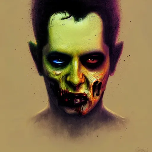 Image similar to UHD photorealistic Cosmic Zombie Elvis in the style of tonalism by Greg Rutkowski