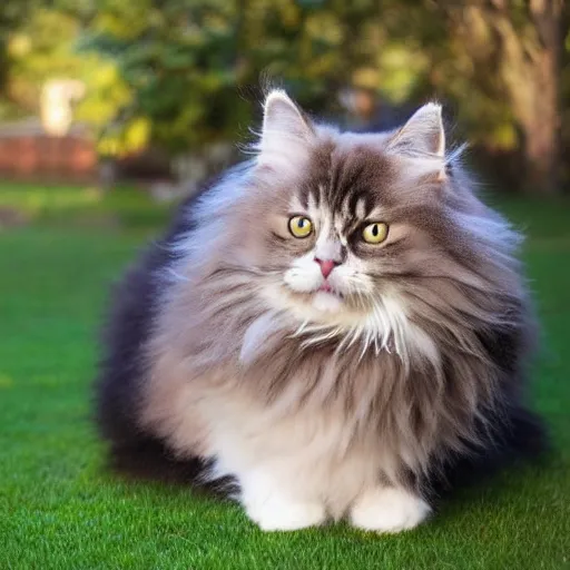 Image similar to photograph of the fluffiest cat in the universe