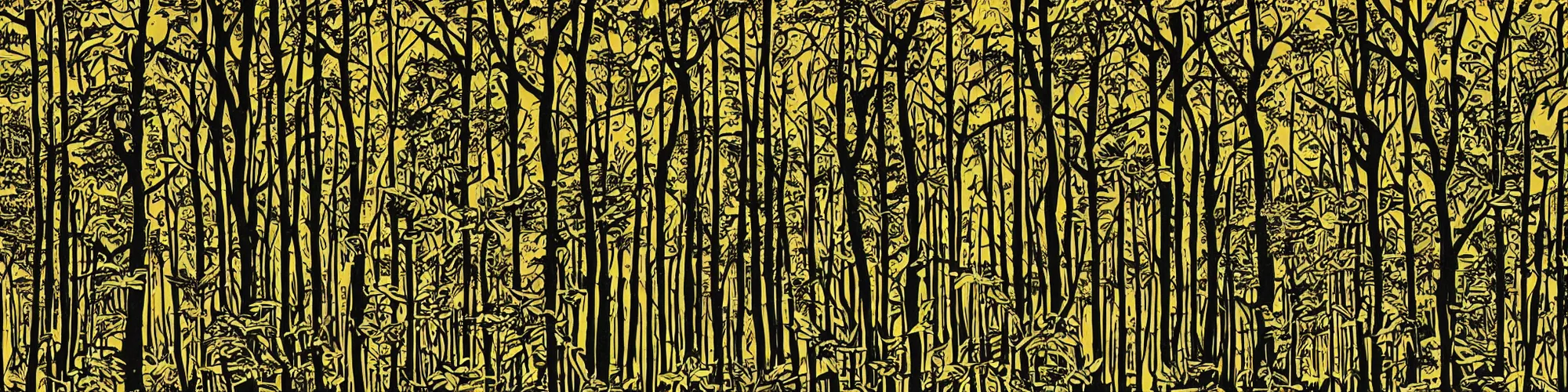 Prompt: a forest landscape by shepard fairey