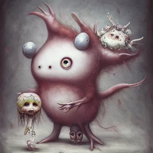 Image similar to a weird surreal and whimsical creature, fantasy concept art by nicoletta ceccoli, mark ryden, max ernst, max fleischer